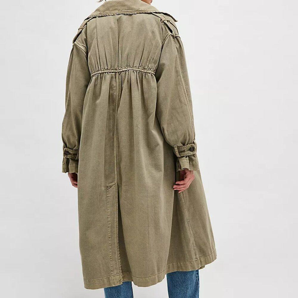 Free People Time's Up Trench Coat LARGE NWOT - Picture 4 of 11